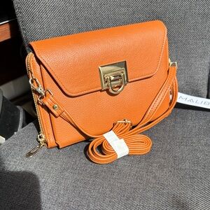 Brown/Orange Crossbody Bag